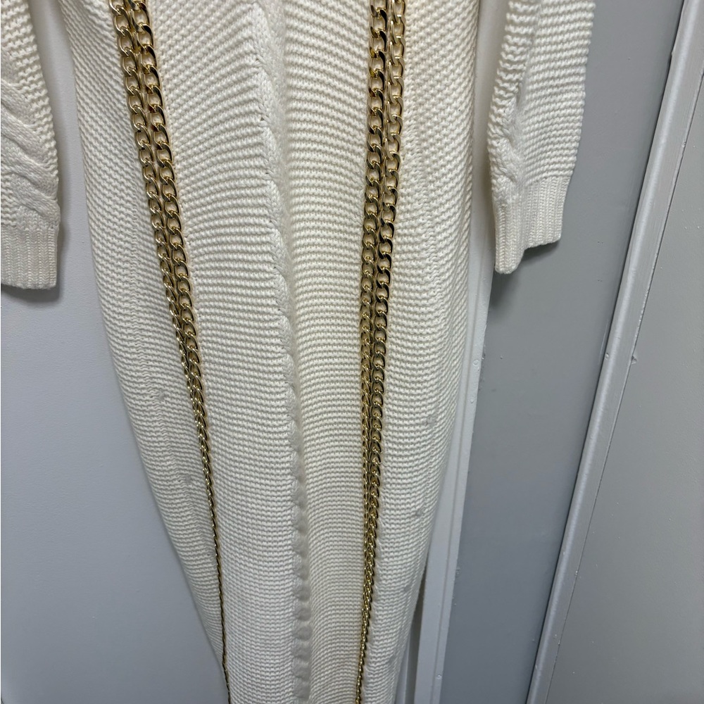 L'ATISTE Cream and Gold Long Sleeve Dress - Picture 8 of 12
